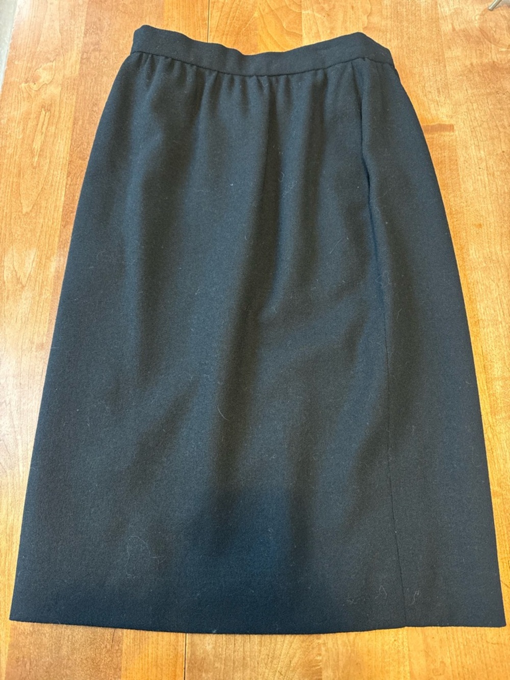 Black Wool Pencil Skirt